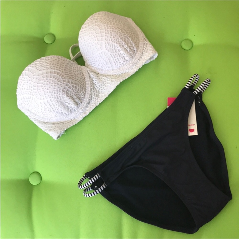 NWT Navy Blue Strappy Bikini Bottoms
